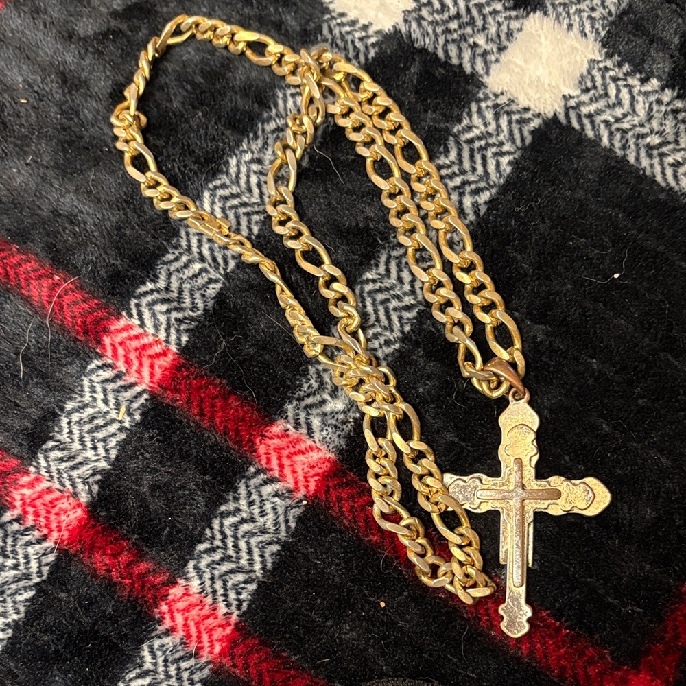 Gold Cross Pendant Necklace